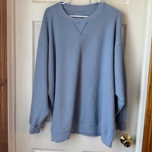 aerie Soft Waffle Crewneck Sweater - light blue
